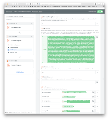 screenshot of the Zapier interface